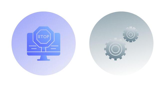 Stop and Setting  Icon vector