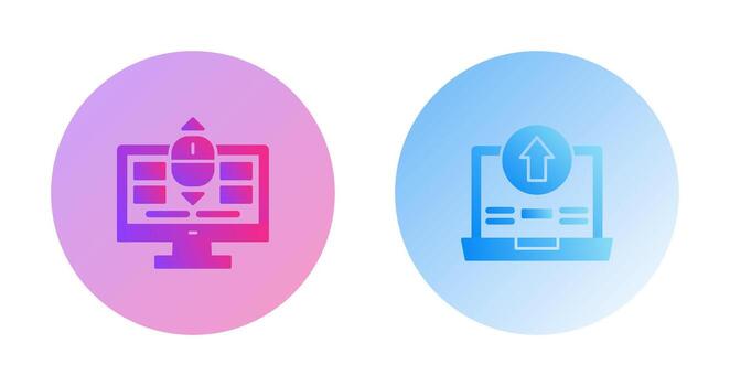 Scroll and Upload Icon vector