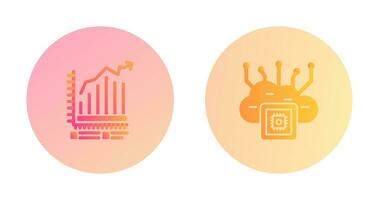 Bar Chart and Cloud Computing Icon vector