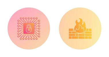 Cyber Protection and Firewall Icon vector