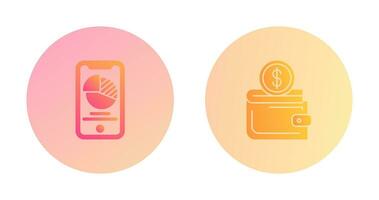 Pie Chart and Wallet Icon vector