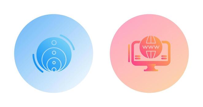 venn diagrama y web icono vector