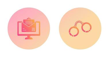 Mail and Handcuffs Icon vector