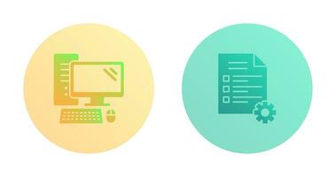 Computer and Test Icon vector