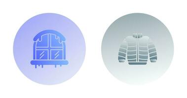 Window and Winter Clothes Icon vector