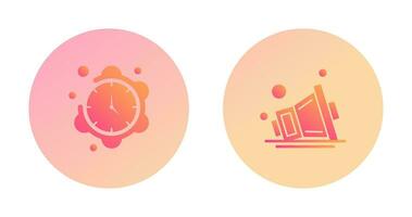 reloj y altavoz icono vector