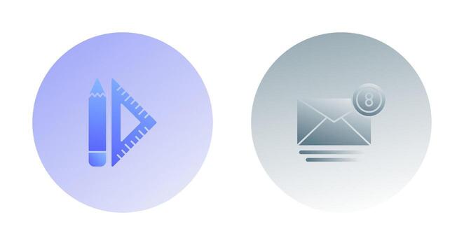 set square and mail Icon vector