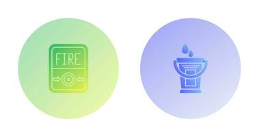 Fire Button and Water Bucket Icon vector