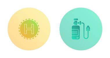 Helipad and Oxygen Icon vector