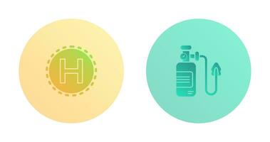 Helipad and Oxygen Icon vector