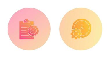 Check List and Time Setting Icon vector