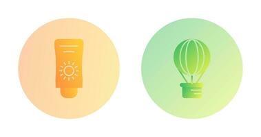 Sun Cream and Hot Air Balloon Icon vector