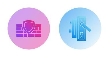 Firewall and Door Handle Icon vector