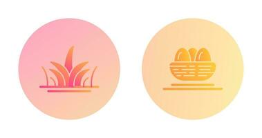 Grass and Eggs Icon vector