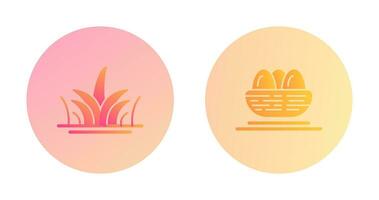 Grass and Eggs Icon vector