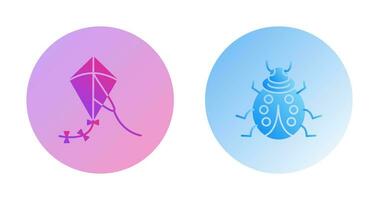 Kite and Ladybug Icon vector