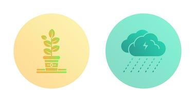 Planting and Rainy Day Icon vector