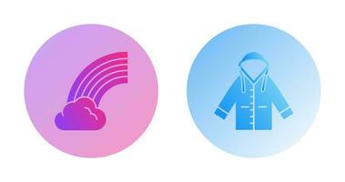 Rainbow and Raincoat Icon vector