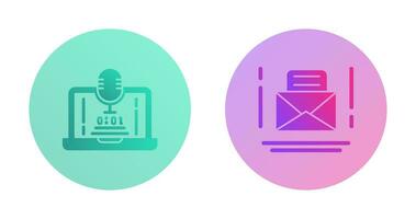 Voice Recorder and Email Icon vector