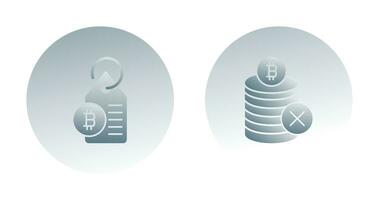 Not Accepted and Bitcoin Label Tag Icon vector