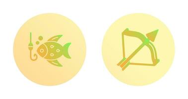 Bow and Fishing Icon vector