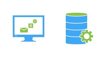 digital márketing y base de datos administración icono vector