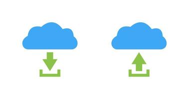 download from cloud upload to cloud  Icon vector