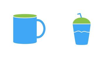 Coffee mug and Frappe Icon vector