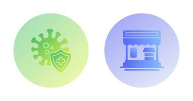 Medical Protection and shop Icon vector