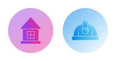 House and Helmet Icon vector