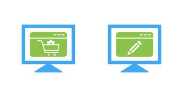 e commerce setting and edit webpage Icon vector