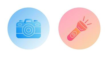 Camera and Flash Light Icon vector