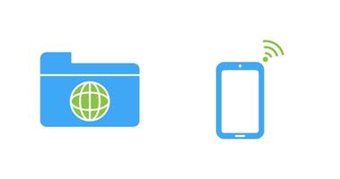 network folder and connected device Icon vector