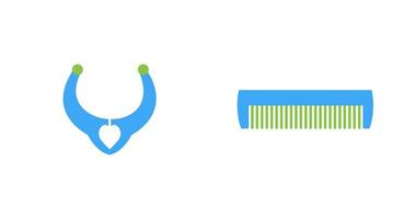 Necklace and Comb Icon vector