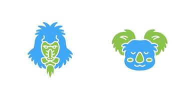 Mandrill and Koala Icon vector