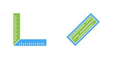 Square Ruller and Plank Icon vector