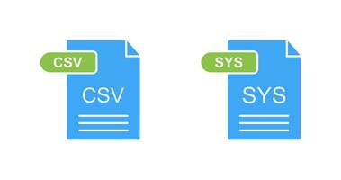 CSV and SYS Icon vector
