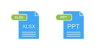 XLSX and PPT Icon vector