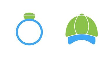 Ring and P Cap Icon vector