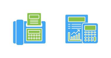 Fax and calculating Icon vector