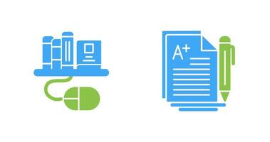 Digital Library and Essay Icon vector