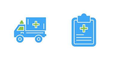 Ambulance and prescription Icon vector