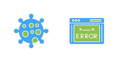 Virus and Error Code Icon vector