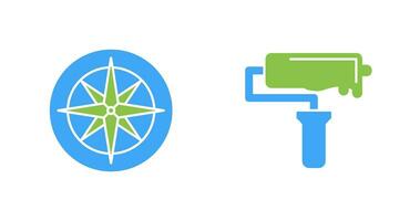 Compass and Roller Icon vector