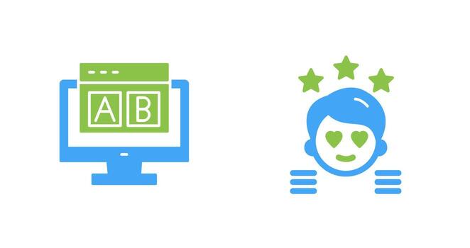 ab pruebas y ux revisión icono vector