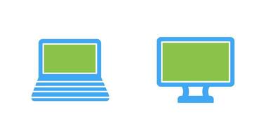 Laptop and Lcd  Icon vector