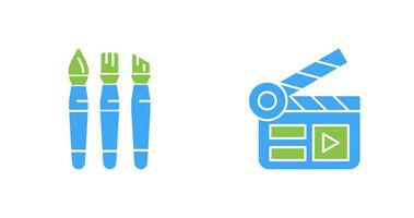 Brushes and Clapper Board Icon vector