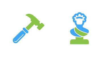 Hammer and Statue Icon vector