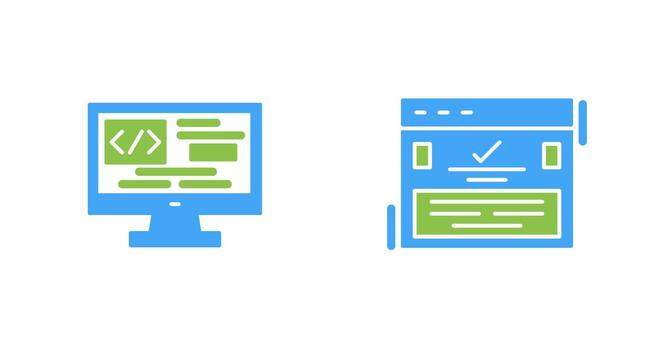 codificación y completar icono vector