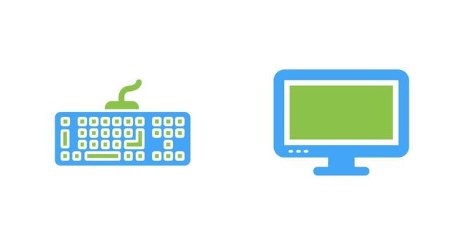 Keyboard and LCD Icon vector